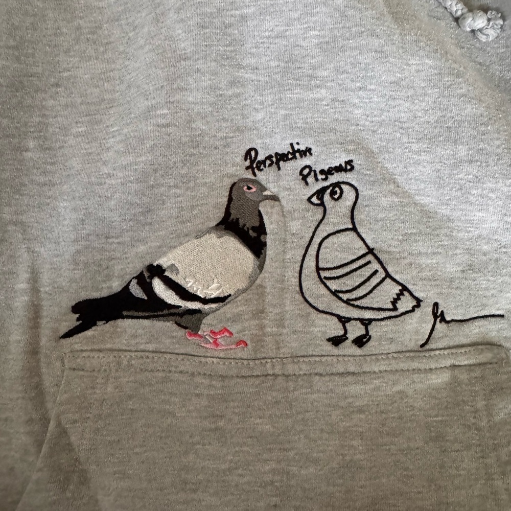 Staple Gray and Black Bird Sketch Hoodie